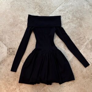 Meshki Black Long Sleeve Off-Shoulder Dress NWT